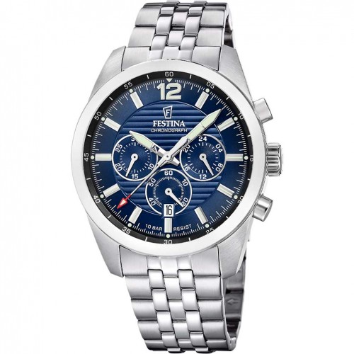 Reloj Festina hombre esfera azul cronógrafo correa acero F20742/4