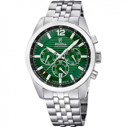 Rellotge Festina home esfera verda cronògraf corretja acer F20742/5