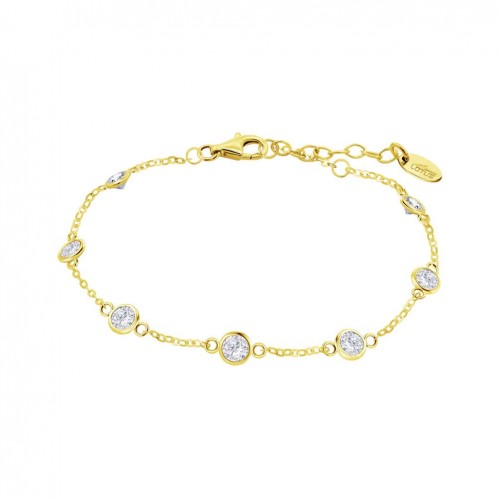 Pulsera Lotus Silver Essentials plata tono dorado circonitas LP3451-2/3