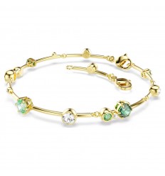 Swarovski Constella bracelet mixed cuts green gold plating 5722478