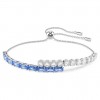 Pulsera Tennis Matrix Swarovski tallas mixtas azul baño rodio 5732266