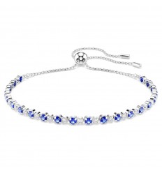 Swarovski Matrix Tennis bracelet round cut blue rhodium plating 5725854