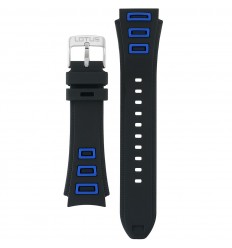Correa reloj Lotus caucho color negro y azul para modelo 18697 de 22mm