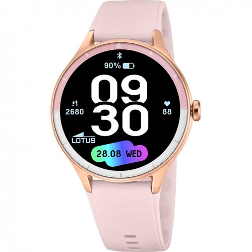 Reloj Lotus SmarTime Leve 42.1 mm correa de caucho rosa 50201/1