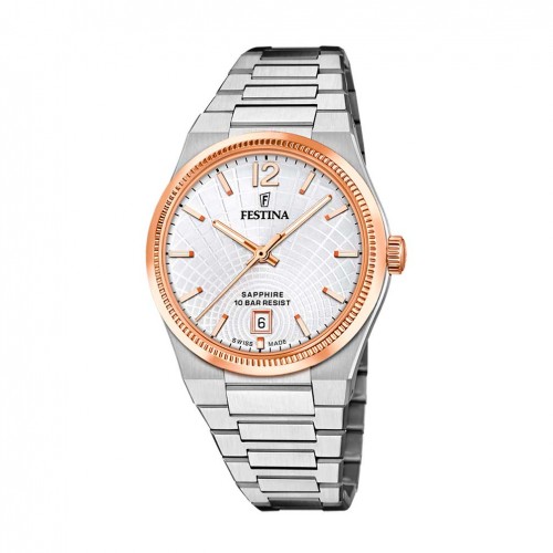 Rellotge Festina Swiss Made Rivé dona acer platejat F20066/2