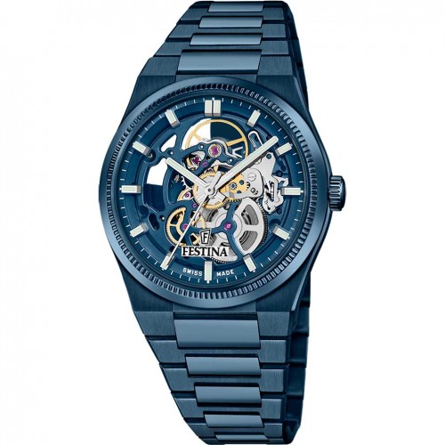 Reloj Festina Swiss Made Rivé SQ automático azul F20071/1