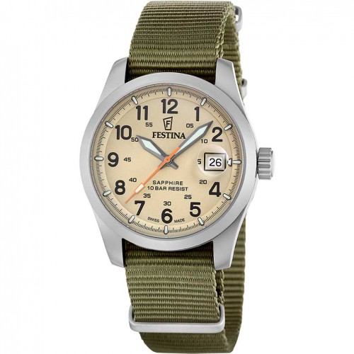Festina Swiss Made Field men's compact NATO khaki F20082/1