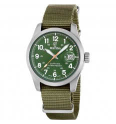 Reloj Festina Swiss Made Field hombre compacto NATO verde F20082/2