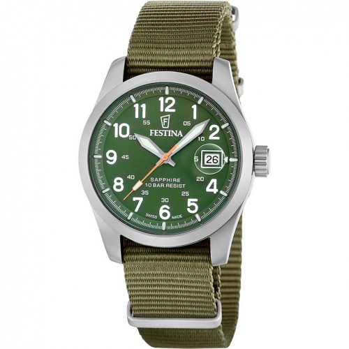 Rellotge Festina Swiss Made Field home compacte NATO verd F20082/2