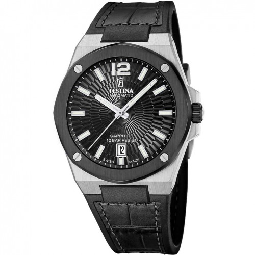 Rellotge home Festina Swiss Made automàtic F22005/4 negre pell