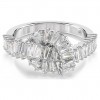 Anillo Matrix Swarovski talla baguette nudo blanco baño rodio