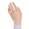 Anillo Matrix Swarovski talla baguette nudo blanco baño rodio
