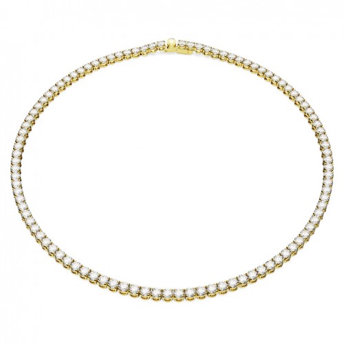 Swarovski Matrix Tennis necklace round cut white gold plated 5681795