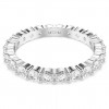 Anillo Matrix Vittore Swarovski talla redonda blanco tono plateado