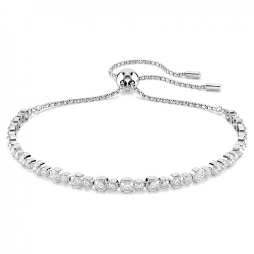Swarovski Matrix Tennis bracelet round cut white rhodium plating 5677813