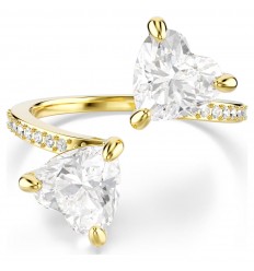 Anillo abierto Swarovski Mesmera talla corazón blanco baño tono oro