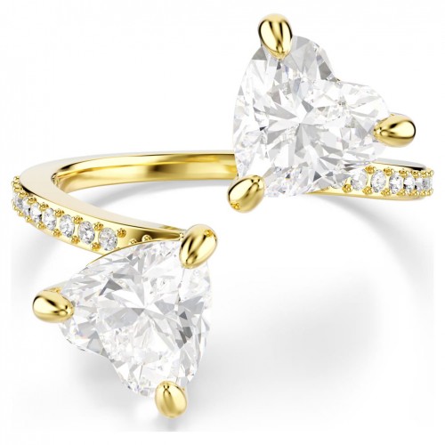 Anillo abierto Swarovski Mesmera talla corazón blanco baño tono oro