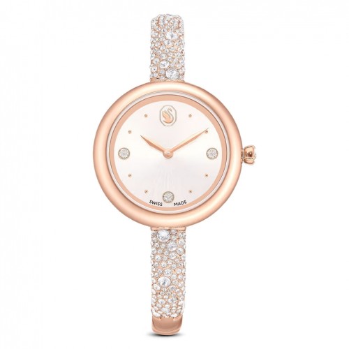 Reloj Swarovski Sublima tono oro rosa brazalete acero cristales 5734633