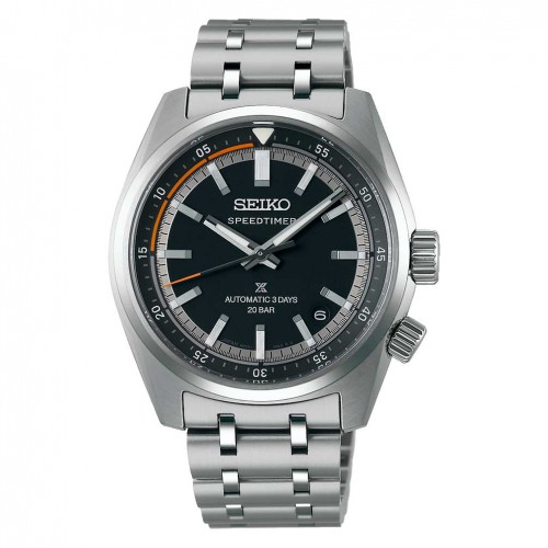 Reloj Seiko Prospex Speedtimer esfera negra correa acero SPB515J1