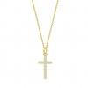 Lotus Silver cross necklace gold plated and zirconia LP3066-1/2