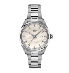 Reloj Tissot PR100 34 mm esfera madreperla y diamantes T1502101111600