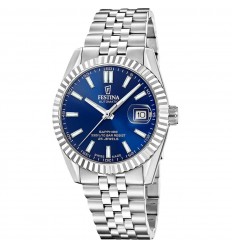 Reloj Festina swiss made automático esfera azul correa acero F20090/2