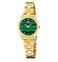 Lotus Old Money women's watch gold steel and green dial 19007/3