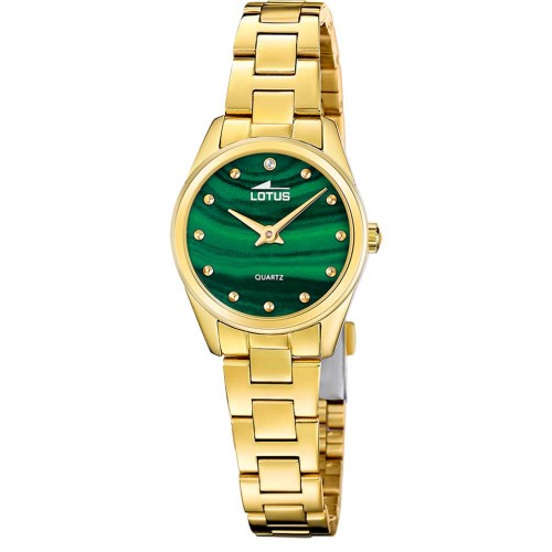 Lotus Old Money women's watch gold steel and green dial 19007/3
