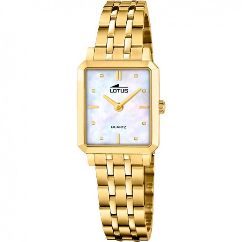 Reloj Lotus mujer Old Money dorado caja rectangular esfera nacar 19009/1