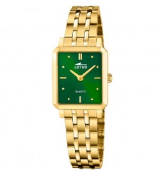 Reloj Lotus mujer Old Money dorado caja rectangular esfera verde 19009/5