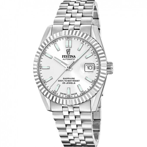 Rellotge Festina swiss made automàtic acer esfera blanca F20090/1
