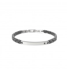 Pulsera Kidult de cerámica con placa central plateada 831116