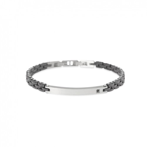 Pulsera Kidult de cerámica con placa central plateada 831116