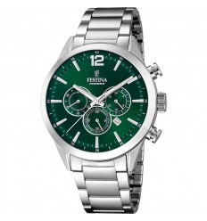 Festina F20343/B men’s green chronograph stainless steel watch