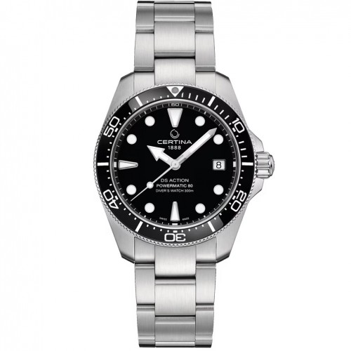 Reloj hombre Certina DS Action Diver 38mm Powermatic 80 negro C048.807.11.051.00 automático