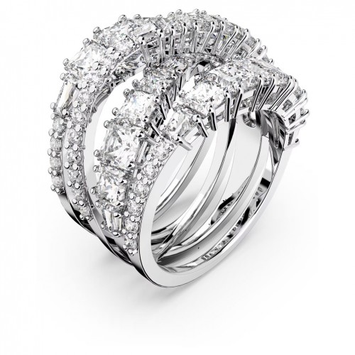 Swarovski Hyperbola mixed sizes white rhodium‑plated ring