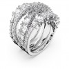 Swarovski Hyperbola mixed sizes white rhodium‑plated ring
