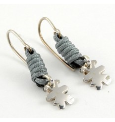 Pendientes Plata Nudos gris Insona niña AR507INA05