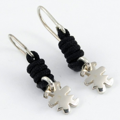 Earrings silver black knots Insona girl AR502INA05