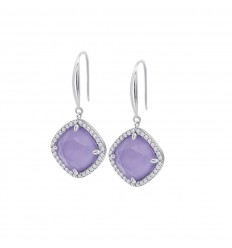 Pendientes Lotus Silver tono plata circonita malva LP3921-4/4
