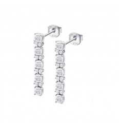 Pendientes largos Lotus Silver Colors plata y circonitas LP3839-4/1