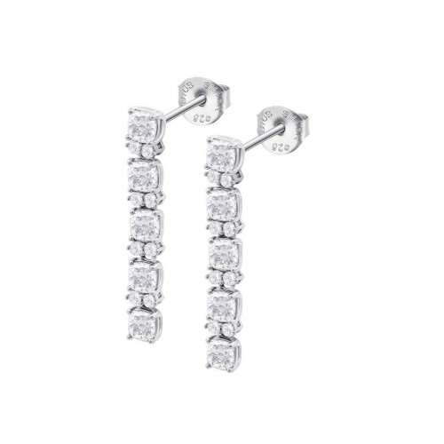 Pendientes largos Lotus Silver Colors plata y circonitas LP3839-4/1