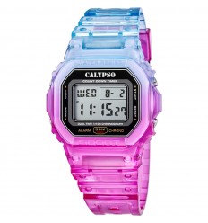 Rellotge Calypso Color Splash K5874/5 unisex digital morat multicolor cautxú 5 ATM
