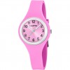 Reloj Calypso K5877/2 mujer analógico rosa bisel plateado caucho 5 ATM