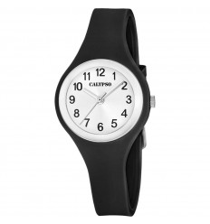Calypso Trendy K5877/4 Women's Watch White Dial Black Rubber Strap
