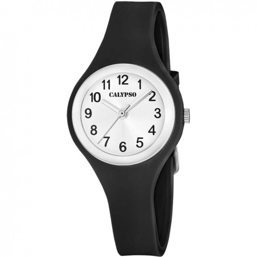 Calypso Trendy K5877/4 Women's Watch White Dial Black Rubber Strap
