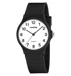Reloj Calypso Sweet Time K5880/5 mujer negro esfera blanca correa negra