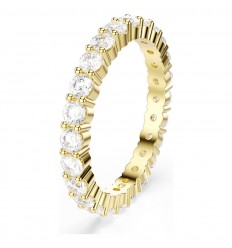 Anillo de Banda Swarovski Matrix Vittore Talla Redonda Baño Tono Oro Cristales Swarovski