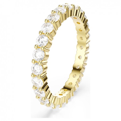 Anillo de Banda Swarovski Matrix Vittore Talla Redonda Baño Tono Oro Cristales Swarovski