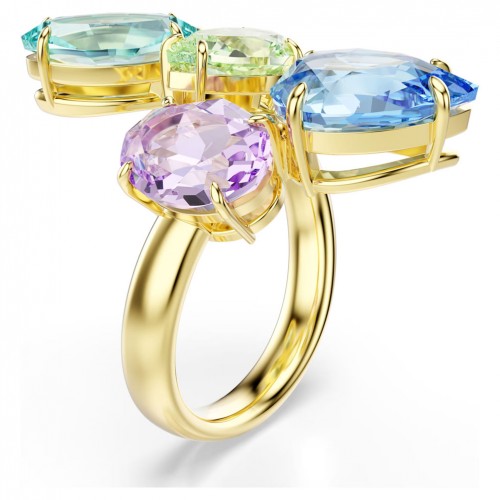 Anell de Còctel Swarovski Gema Talles Mixtes Multicolor Bany To Or Cristalls